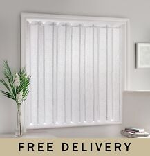 White Window Blind Panel Plain Textured Voile Louvre Vertical Pleated - 72 x 54"