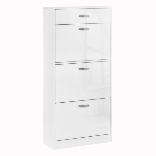 Homcom high gloss shoe cabinet - high,
