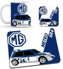 MG METRO 6R4 GROUP B RALLY CAR COLLECTION MUG, COASTER & MOUSE MAT - ART DESIGN