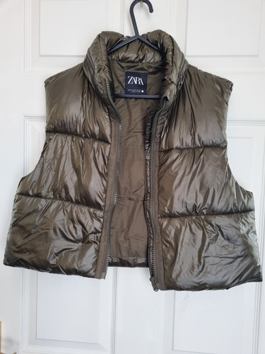 Zara gilet olive green - green, with