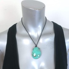 Tarina Tarantino Turquoise Pendant on Black Leather Cord Necklace