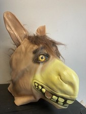Latex Donkey Fancy Dress Shrek Costume CHILDS SMALL ADULTS Animal Mask Full Head