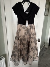 BNWT Ladies Stunning COAST black Organza Overlay Fit & Flare Occasion Dress 14