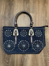 Butler & Wilson, Vintage Denim Embellished Handbag With Silver Colour Detail