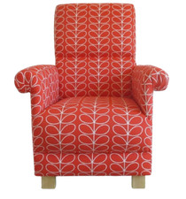 Orla Kiely Red Armchair Linear Stem Fabric Tomato Adult Chair Accent Bedroom 