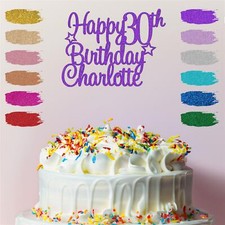 Personalised Happy Birthday Cake Topper Any Age Any Name 16 18th 21st 30th 40th