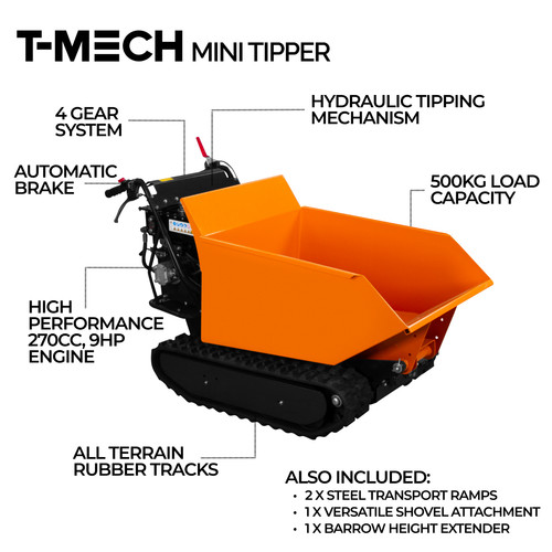 Mini dumper 500kg power barrow - dumper,