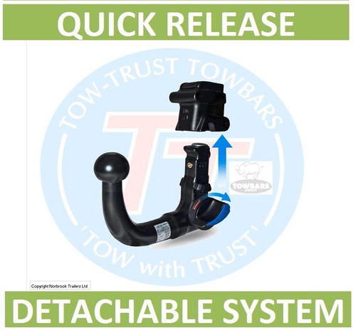 Detachable swan neck towbar - detachable,