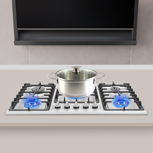 Gas cooktop burner - 5, stainless