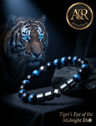 8mm tiger eye black obsidian - black,