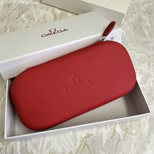 GENUINE OMEGA RED WATCH BOX / TRAVEL CASE / STORAGE BOX / POUCH WITH ZIP