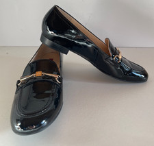 Hogl Womens Black Patent Leather Loafer Snaffle Bit Detail UNWORN UK7 VGC FH#6