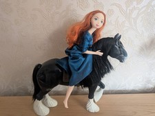 Disney Pixar Brave Merida Doll And Angus Horse Mattel 2011 Rare Set Horse 12"Apx