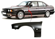 Fits BMW 5 E34 1988-1996 Front Wing Primed With Indicator Hole Passenger Side
