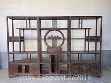 80" Old Chinese Wood Carved Dynasty Palace Storage Cabinet cupboard chest Set