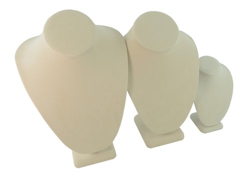 Cream velvet jewellery display - cream,