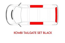 VW T5 T5.1 T6 Blackout Curtains TAILGATE KOMBI SET Transporter BLACK