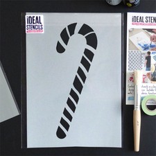 Candy cane stencil, Christmas art craft window display decoration paint Stencils
