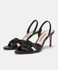 Zara Black Braided Sling Back