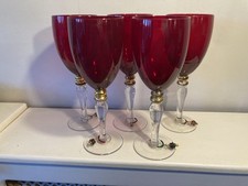 Set 5 Large Ruby Red Wine