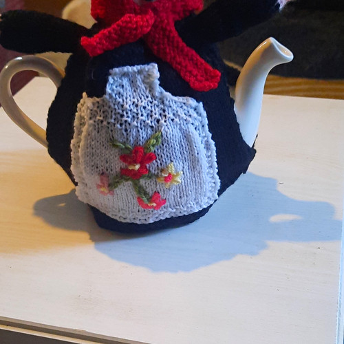 Handmade wool knitted tea cosy - knitted,
