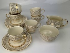 Alfred Meakin Coffee Set - Cream and Gold - Set For 6 - X14 Pieces