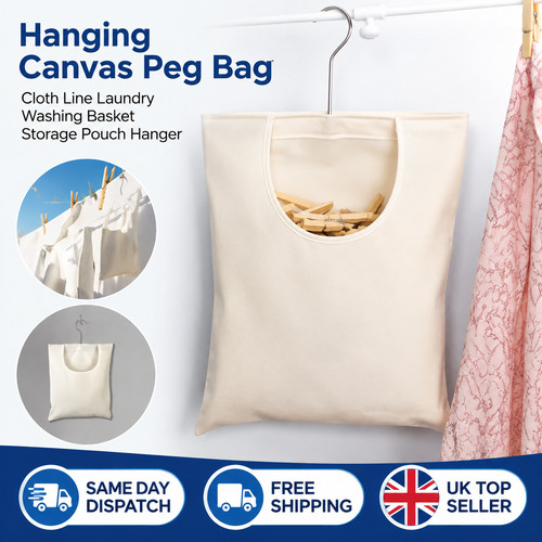 Hanging canvas peg bag cloth - hanging,