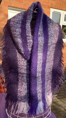 Hand woven mohair shawl wrap - woven,