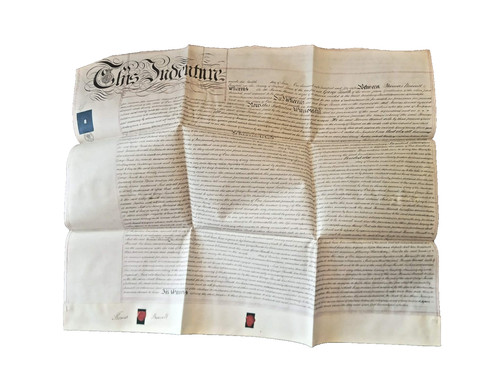 Rare 1858 vellum indenture - 1858,