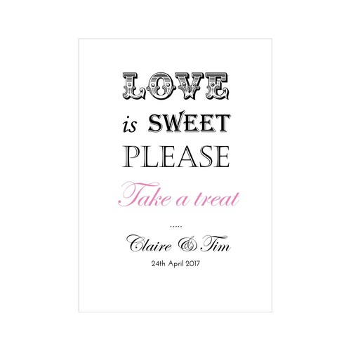 Love sweet wedding sign - is,