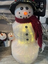 Fiber optic snowman - fiber, 18”
