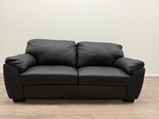 Milano Black Leather 3 Seater