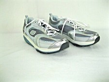 Sketchers Shape Ups Women’s Size 10 Walking Shoes Toning Gray Blue White Fitness