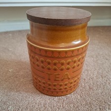 Hornsea Brown Saffron Tea Storage Jar 70's Vintage Retro Kitchen