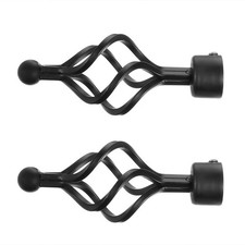  2 PCS End Cap Replacement Finials Curtain Rod Fitting Decorative Final