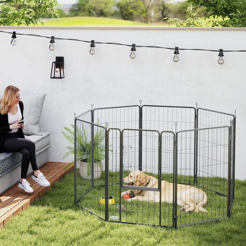Pawhut eight panel dog - eight-panel, playpen
