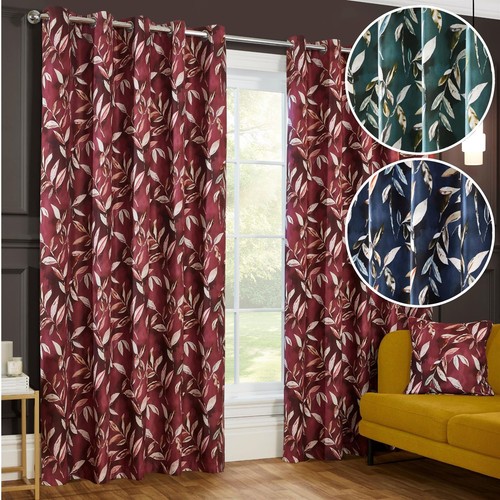 Leaves eyelet curtains - eyelet,