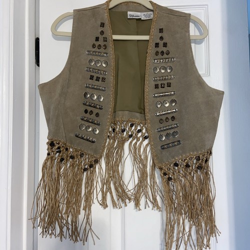 Vintage suede leather fringe - suede,