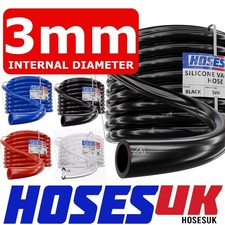 3mm Silicone Vacuum Hose Tube Boost Air Water Line Pipe Black Blue Red Clear 1/8