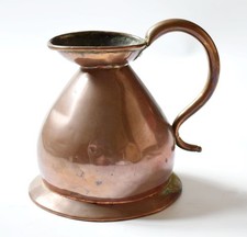 ANTIQUE VICTORIAN COPPER 1 PINT MEASURING JUG PITCHER VR MARK c1840