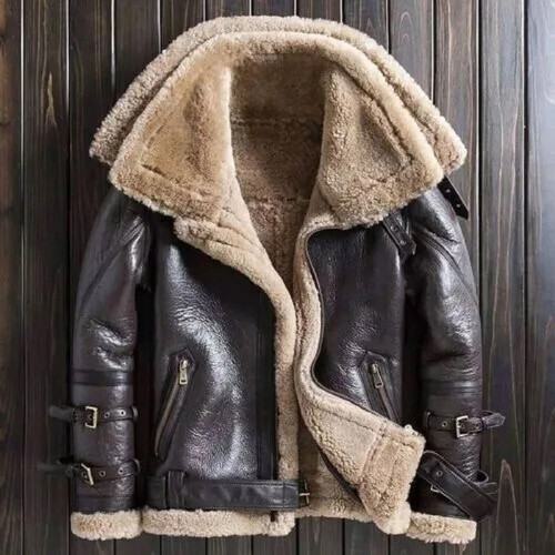 Mens brown raf aviator real - mens,