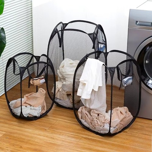 Mesh pop laundry basket - laundry,