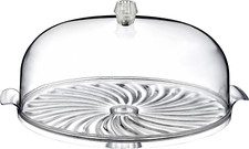 Large Cake Stand with Lid Dome Crystal Effect Finish Cake Display Serving Plate