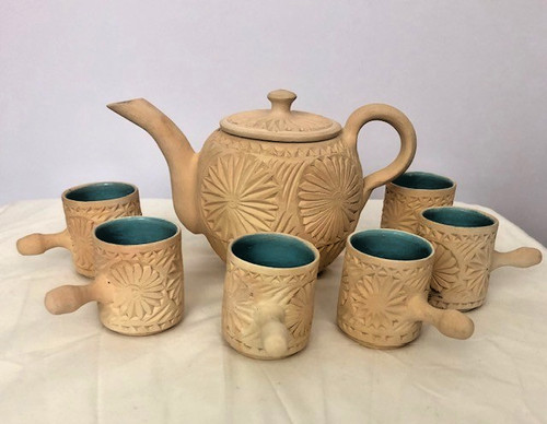 Hand carved tunisian pottery - hand,