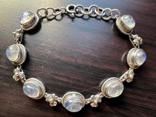 Vintage Solid Silver Moonstone