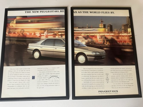 Framed original 1990 peugeot - original,