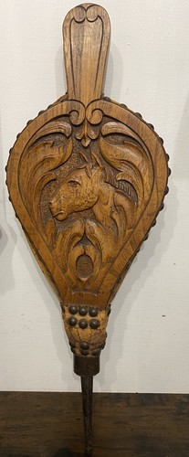 Antique carved wooden bellows - antique,
