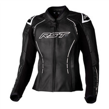 RST S1 Ladies Black/White Sport Touring Urban Leather Motorcycle Jacket