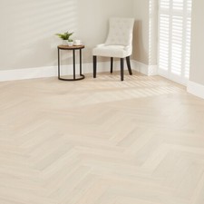 £32.5 sqm White Oak Herringbone Engineered Flooring 600 x125 x14mm 1.2m2 Pack