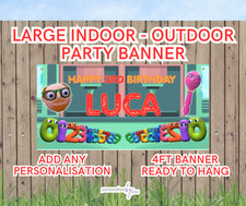 Personalised Numberjacks Theme INDOOR OUTDOOR BIRTHDAY Banner Poster 4ft